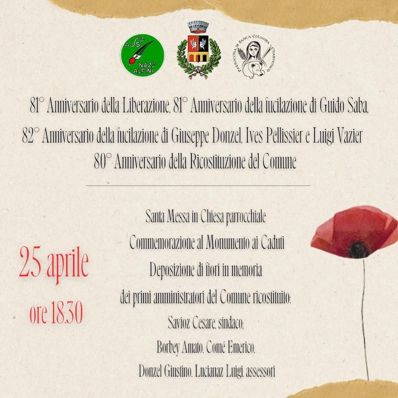 Charvensod celebra la Liberazione e il suo 80° “compleanno”