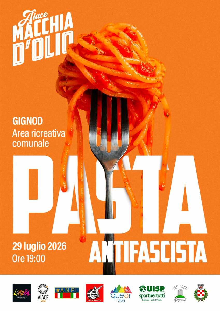 Gignod ospita la Pastasciutta antifascista 2026: cena con i prodotti di Libera Terra e proiezione del film "Vogliamo vivere!"