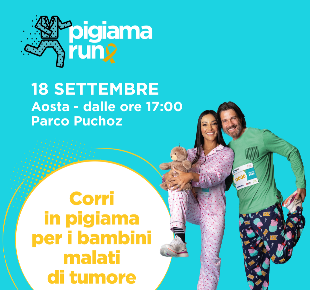 PIGI arriva ad Aosta: lunedì 27 luglio al Parco Puchoz parte il conto alla rovescia per la Pigiama Run