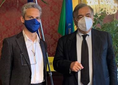 Aosta: Il sindaco Gianni Nuti ha incontrato il collega di Palermo Leoluca Orlando - Vimarsana News