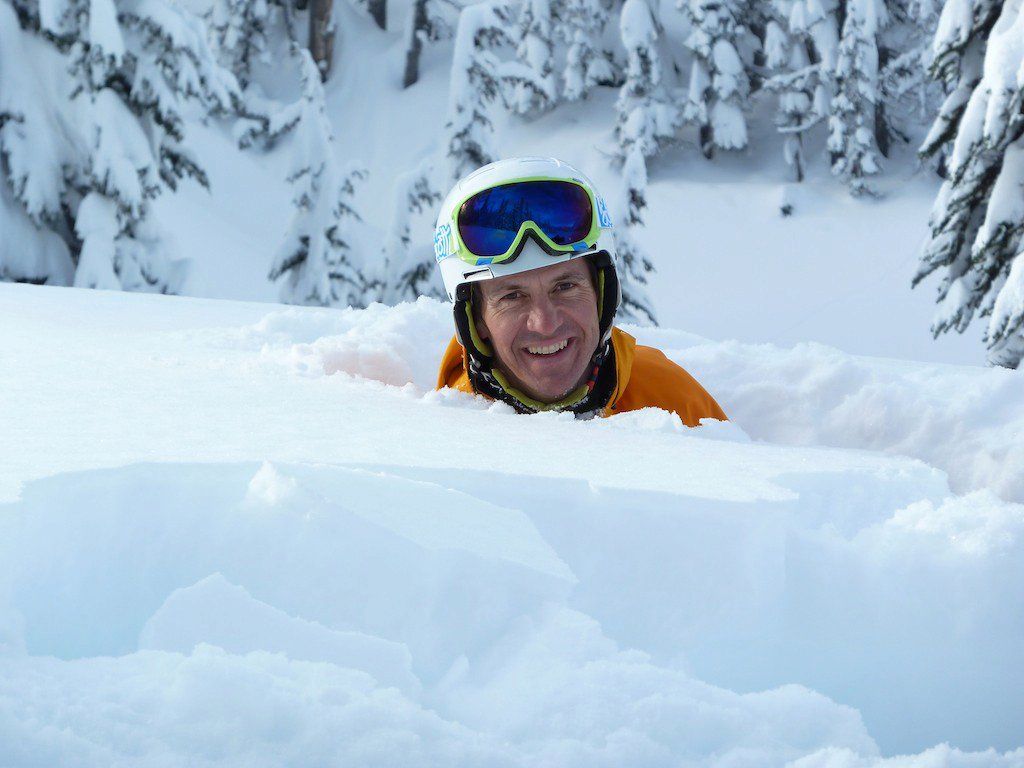 Frank Hennsler in un momento felice durante un'escursione scialpinistica