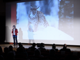 Luisa Vuillermoz sul palco del GPFF Winter Preview, introduce l'argomento della lince e l'intervento del Professor Luigi Boitani. Luisa Vuillermoz sul palco del GPFF Winter Preview, introduce l'argomento della lince e l'intervento del Professor Luigi Boitani.