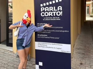 Chryslène Quendoz nei panni de Lo Pou, la mascotte de Le Digourdi