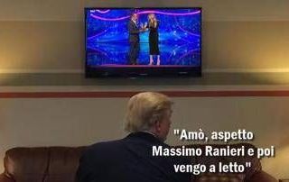Sanremo in uno scatto, la vignetta di Osho: per chi tifa Trump?