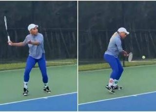 Serena Williams di nuovo in campo, che colpi in allenamento Serena Williams di nuovo in campo, che colpi in allenamento