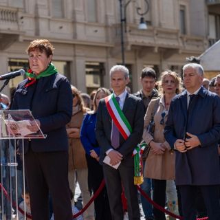Susanna Florio (Anpi) in Piazza Chanoux