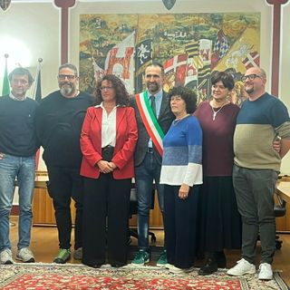 La Giunta di Quart da sn: Chaussod Bruno, Blua Paolo, la Vice Sindaco Bergamasco Manuela, il Sindaco Bertholin, Zilio Manuela, Morabito Mariella e Vidale Alessandro