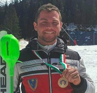 Federico Paini di Verres il giorno in cui ha vinto l’oro in Combinata Alpina ai campionati italiani assoluti nel marzo 2021