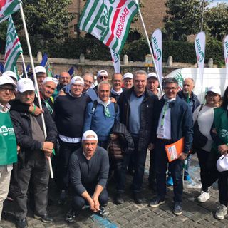 La protesta a Roma dei lavoratori del settore agroalimentare e ambientale