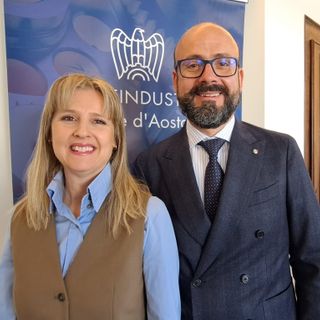 Elena Vittaz, presidente Piccola Industria Vda, Giovanni Baroni presidente nazionale Piccola Industria Confindustria
