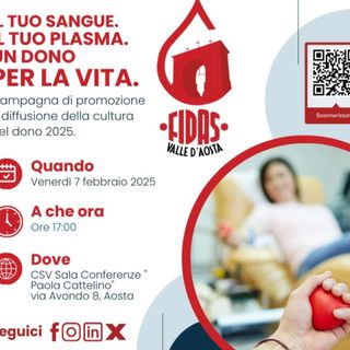 Parte la XVII Campagna di FIDAS Valle d’Aosta per la cultura della donazione del sangue e plasma