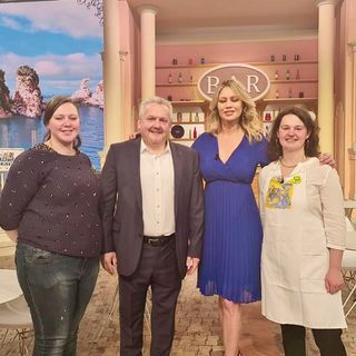 Da sn: Valentina Challancin (Coldiretti Valle d’Aosta), Elio Gasco, Anna Falchi e Claudia Vuillermoz