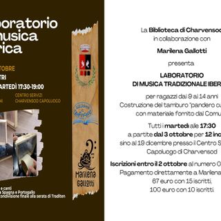 Charvensod: Alla scoperta della Musica Iberica: Il Laboratorio del Tamburo &quot;Pandero Cuadrato&quot;