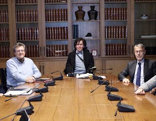 L'Ufficio di Presidenza del Cons. Valle. Da sn: Corrado Jordan (segr), Aurelio Marguerettaz (v.pres.), Alberto Bertin (pres.), Paolo Sammaritani(v. pres.) e Luca Distort (segr.)