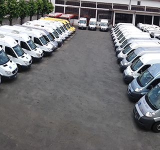 Il parco mezzi della Tundo spa