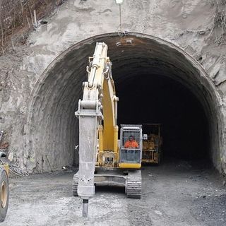 Un tratto del cantiere della variante