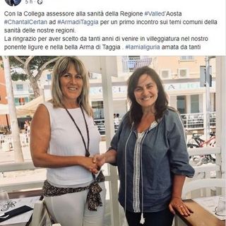 L'assessore alla Sanità Chantal Certan incontra la collega ligure Sonia Viale ad Arma di Taggia