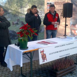 Edy Bianquin alla presentazione della 'Carne valdostana'