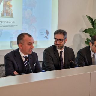 Al centro Marco Gheller, presidente di Fondation Émile Chanoux