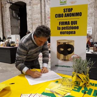 Petizione “Stop cibo anonimo”,  sottoscritta da 1 milioni di persone