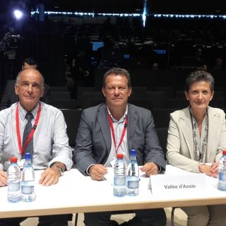 Rollandin nel corso dell'illustrazione del programma della nuova maggioranza (foto Gerardo Beneyton)