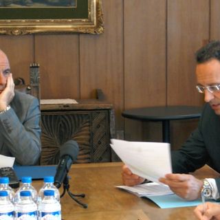 Il Presidente della Giunta, Augusto Rollandin e l'assessore regionale alle Finanze, Ego Perron