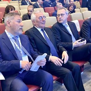 Il Presidente Sapia (da sn) insieme al Presidente di Unioncamere, Andrea Prete, e al Presidente nazionale di Confindustria, Carlo Bonomi