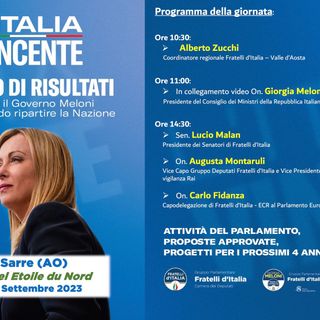 Collegamento in diretta con Giorgia Meloni