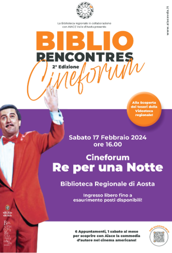 BiblioRencontres - Cineforum: projection du film 'Roi d'une nuit' de Scorsese BiblioRencontres - Cineforum: projection du film 'Roi d'une nuit' de Scorsese