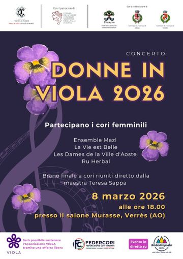 Verrès, le voci delle donne cantano per la vita: torna il concerto solidale “Donne in Viola”
