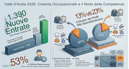 Lavoro: Valle d’Aosta in crescita ma imprese a caccia di competenze