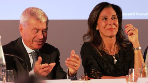 La presidente di Terziario Donna Confcommercio Patrizia Di Dio con Carlo Sangalli