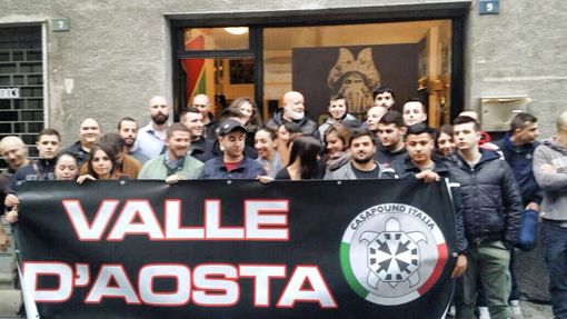 L'inaugurazione della sede di Casapound in via dell'Archibugio ad Aosta