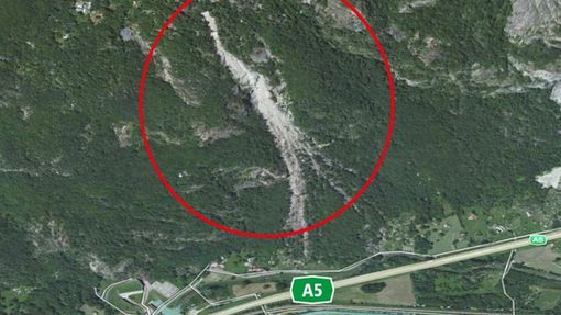 La frana così come evidenziata da meteoweb La frana così come evidenziata da meteoweb