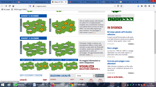 In arrivo forti nevicate in Valle d'Aosta In arrivo forti nevicate in Valle d'Aosta