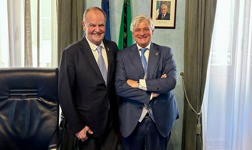 Foto di archivio Calderoli (sn) e Caveri