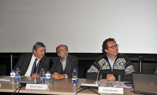 da sinistra Giancarlo Giachino e Carlo Lingeri (Vice presidenti) con Paolo Giachino, presidente Conifbdustria VdA