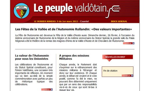 GIORNALISTI: Liberté d'expression; Fin de citation. E' polemica tra Caveri e Rivolin GIORNALISTI: Liberté d'expression; Fin de citation. E' polemica tra Caveri e Rivolin