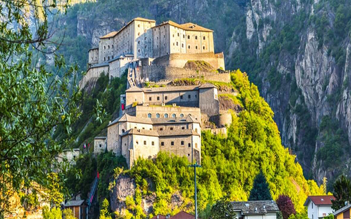 Forte di Bard, esposizione della mostra "Sulle tracce dei ghiacciai"