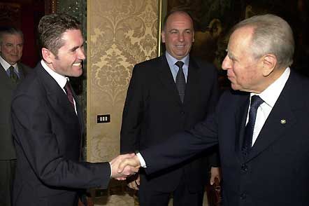 Ivo Collé e Augusto Rollandin alle consultazioni di Ciampi per la formazione del governo nel 2008 Ivo Collé e Augusto Rollandin alle consultazioni di Ciampi per la formazione del governo nel 2008