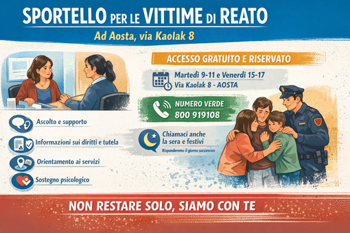 Uno sportello per non restare soli: nasce ad Aosta il servizio per le vittime di reato