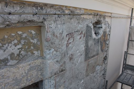 Una porzione degli intonaci rinvenuti