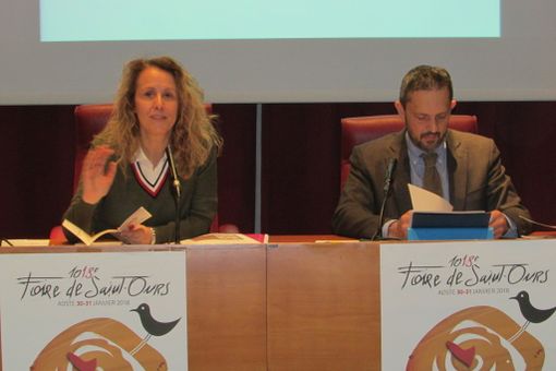 La dirigente regionale Tamara Cappellari e l'assessore regionale alle Attività produttive, Jean Pierre Guichardaz