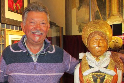 Ladislao Mastella con una sua opera