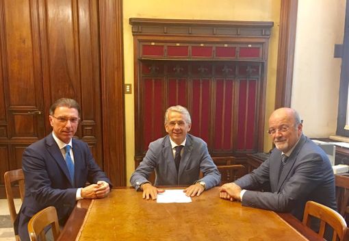 Albert Laniece, il Sottosegretario Ferri, Rudi Marguerettaz Albert Laniece, il Sottosegretario Ferri, Rudi Marguerettaz