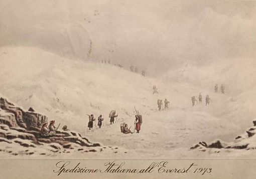 Cartolina dell'epoca per celebrare la spedizione