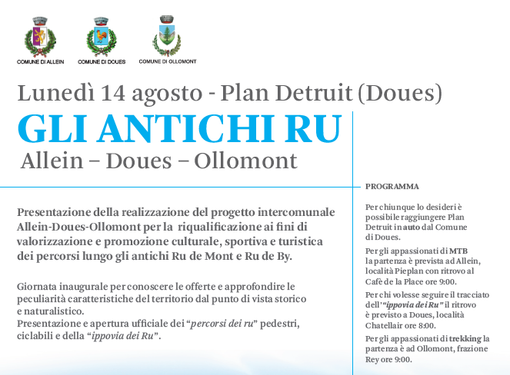 Alla scoperta degli antichi Ru du Mont e Ru de By lunedì 14 agosto