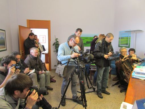 Giornalisti alla conferenza stampa