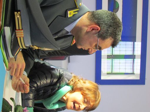 Da destra il maresciallo Giordano e il procuratore capo Mineccia nel corso della conferenza stampa