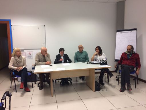 Da sn Adriana Vierin, Sauro Salvatorelli, Alessandra Piccioni, Attilio Perrone, Jeanne Cheillon (Valle Virtuosa), Massimo Cattaneo Baldini (Collettivo La Terra che Ride)